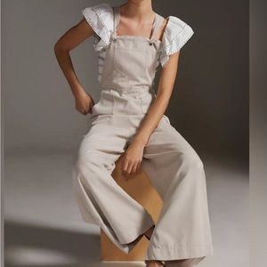 Anthropologie wide leg overalls